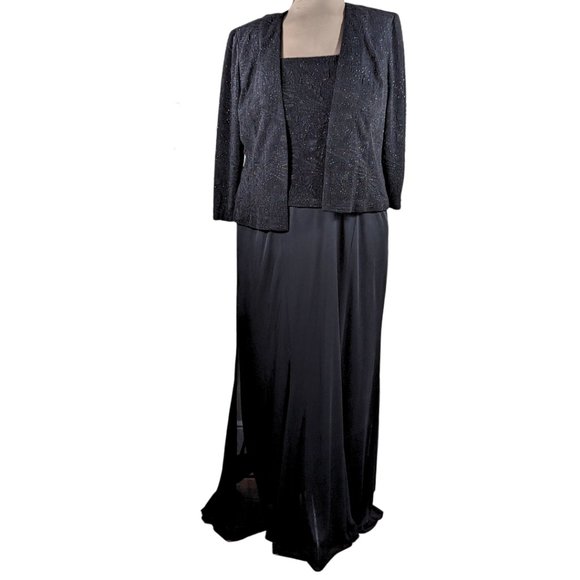Alex Evenings Dresses & Skirts - Alex Evenings size 16 Black Formal Sleeveless Dress & Sweater Jacket 2-Piece Set